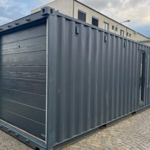 Conteneur de stockage 20 pieds avec porte sectionnelle noire