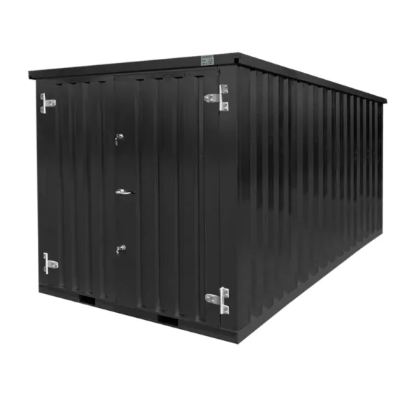 Conteneur Noir 5 x 2 mètres – Porte double côté court – Image 2