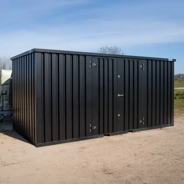 Conteneur Noir 5 x 2 mètres – Porte double côté long – Image 2