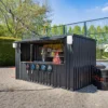 Container bar pliable 4 × 2 mètres noir RAL 9005