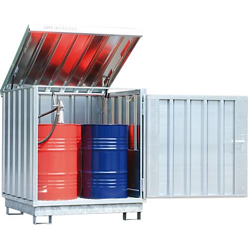 Armoire de stockage pour matières dangereuses TYPE GD-E 2 Bauer, verrouillable, capacité 2 fûts de 200 L, galvanisé – Image 4