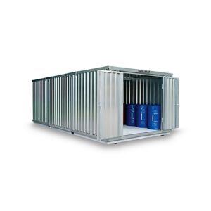 Conteneur pour produits dangereux SAFE Tank 2000, isolé, RAL 9002 blanc gris, l. 3050 x P 4340 x H 2520 mm