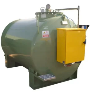 Réservoir à double paroi conforme à la norme EN 12285, 5000 litres, avec électropompe 70 L/min.