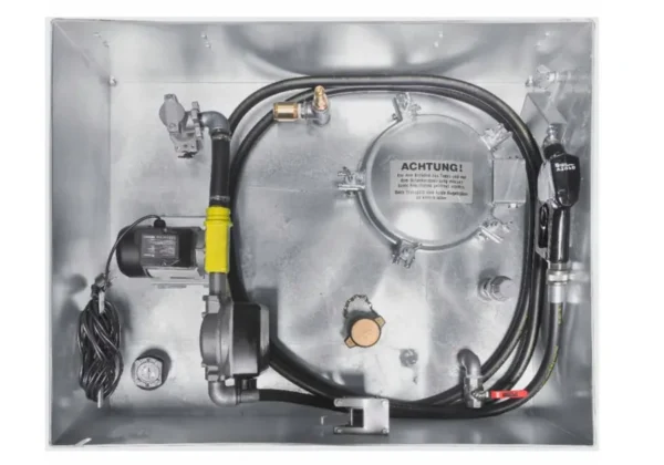 Cuve mobile pour gazole, en acier, pompe de 12 volts, 1000 litres – Image 2