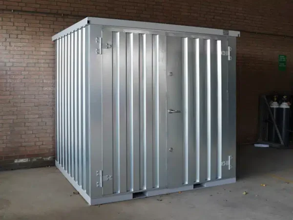 Conteneur gris galvanisé 2 x 2 mètres – Porte double – Image 3
