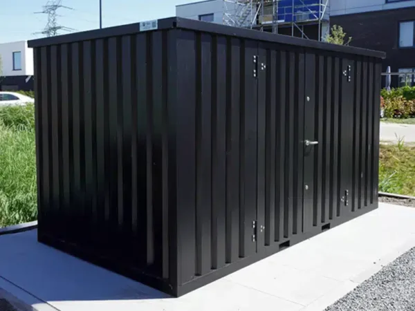 Conteneur Noir 4 x 2 mètres – Porte double côté long